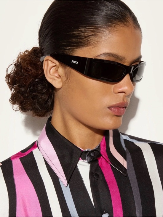EMILIO PUCCI Limited Edition Black Rectangular Sunglasses Made in Italy NWT main image 9